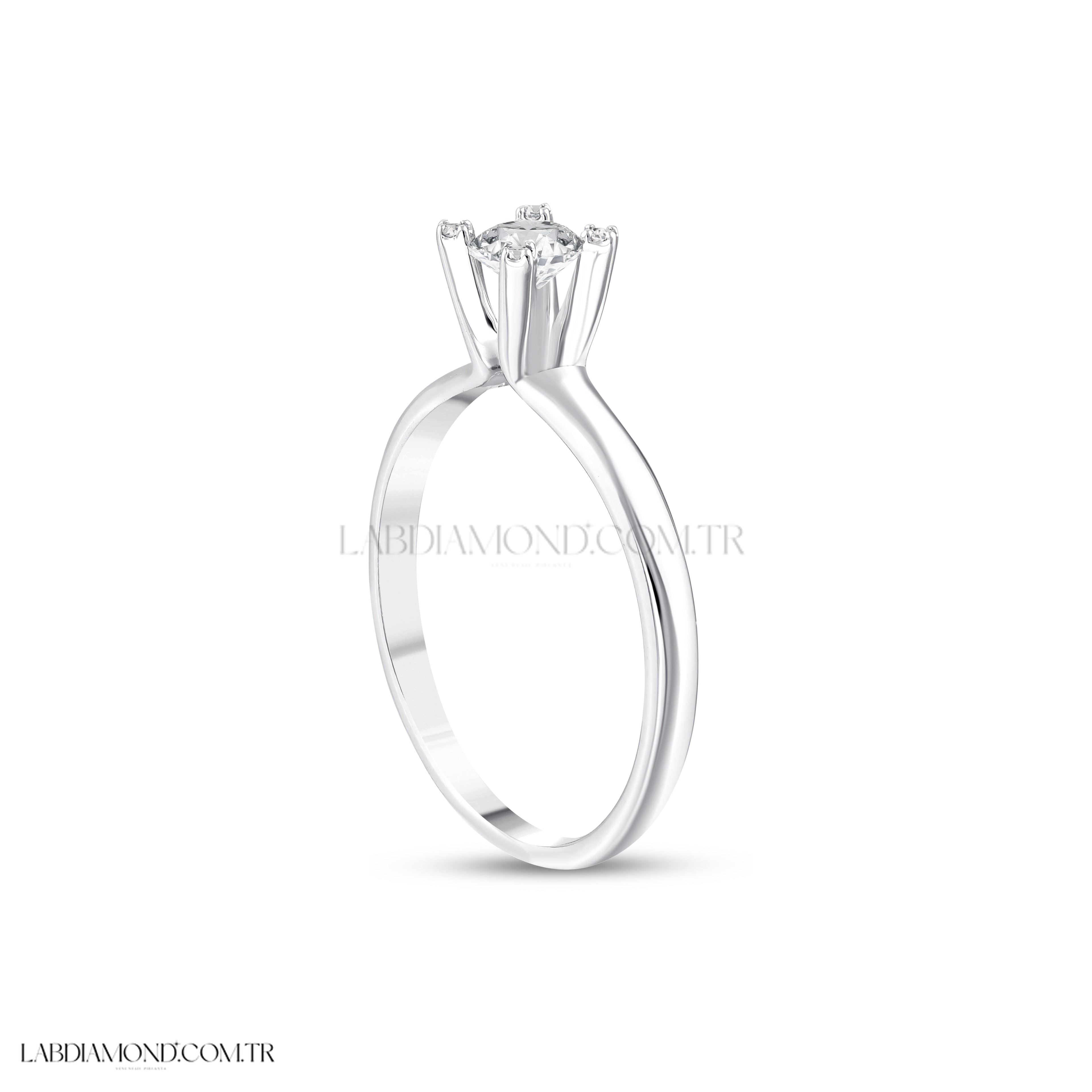 0.33 Karat Laboratuvar Pırlanta Tektaş Yüzük