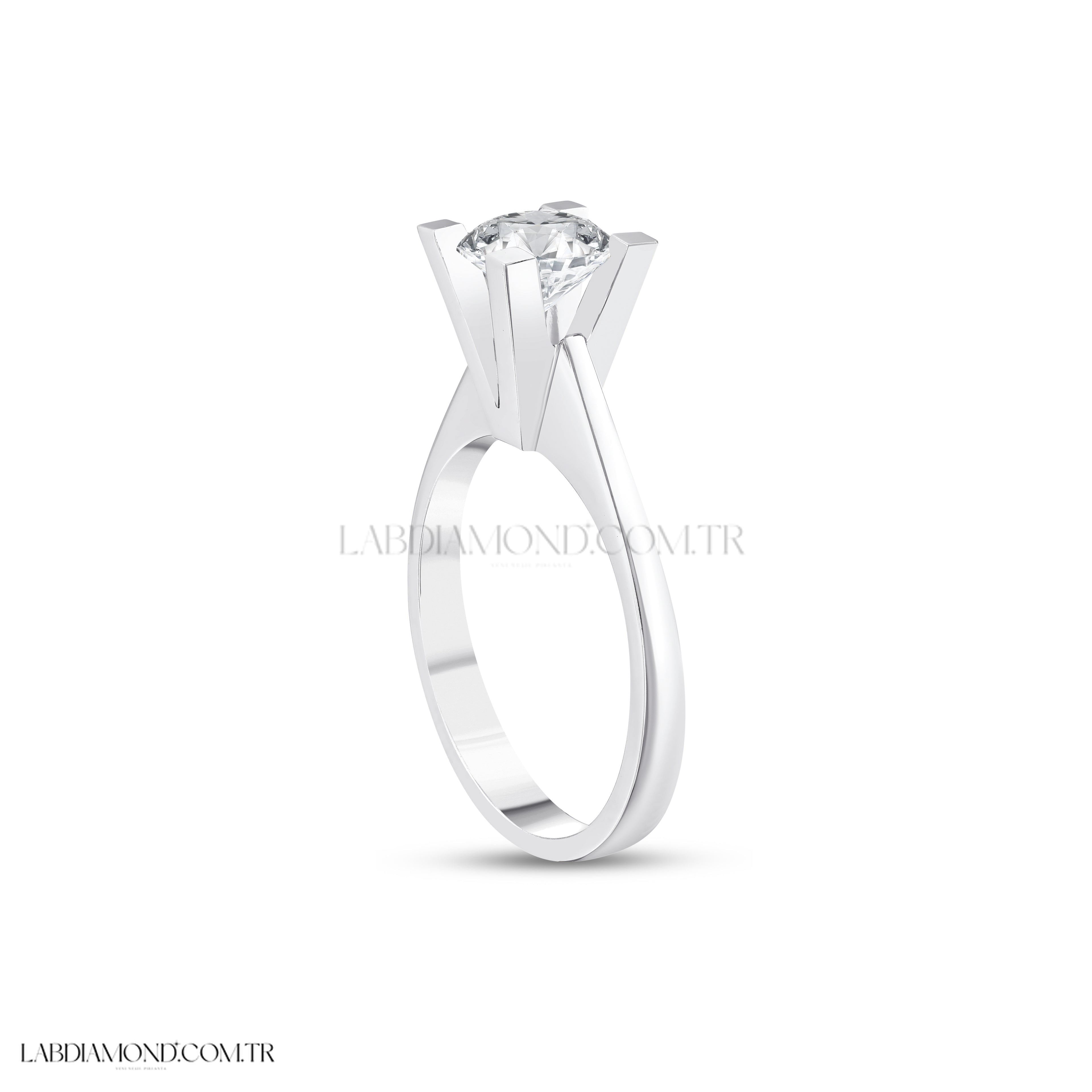 1.05 Karat Laboratuvar Pırlanta Tektaş Yüzük