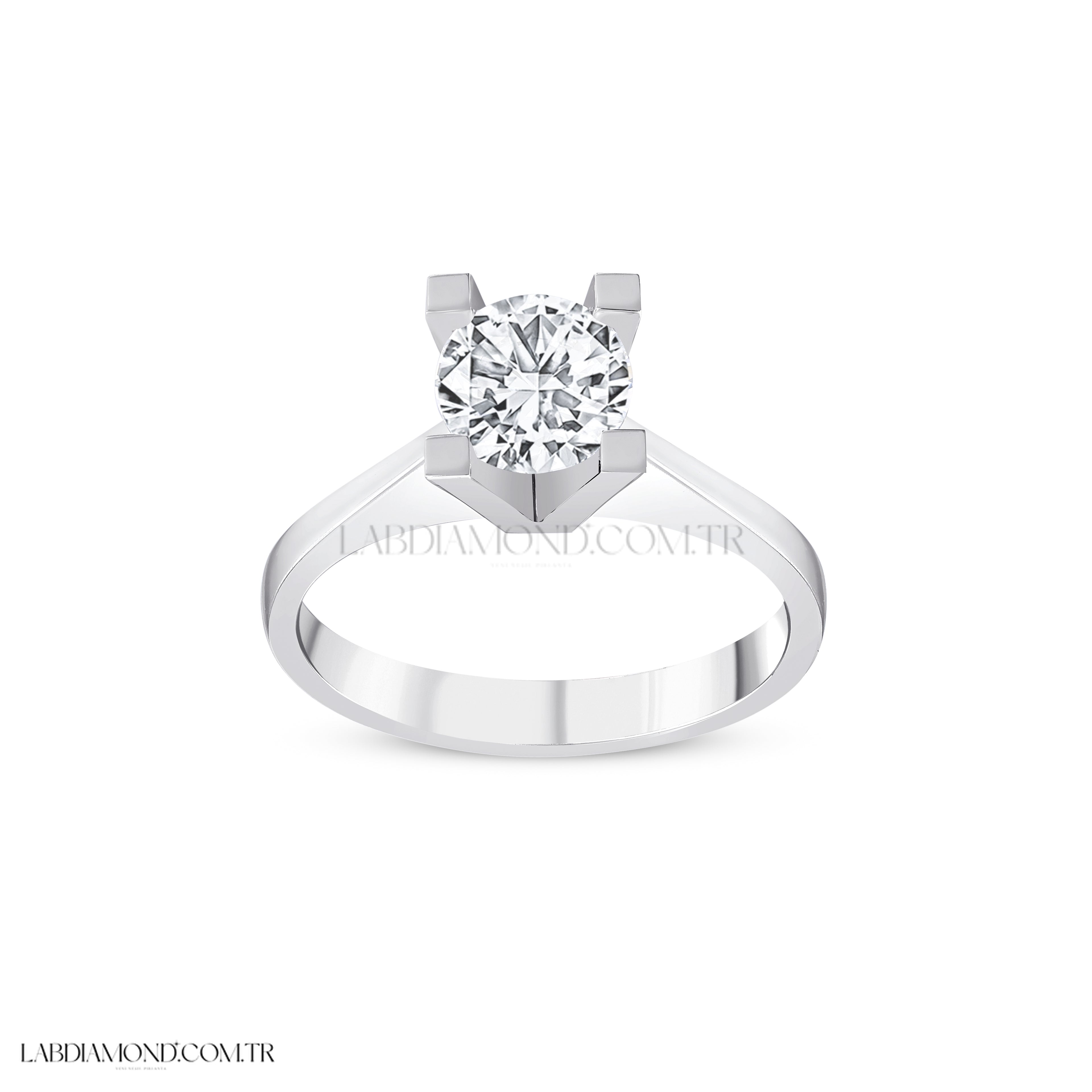 1.05 Karat Laboratuvar Pırlanta Tektaş Yüzük